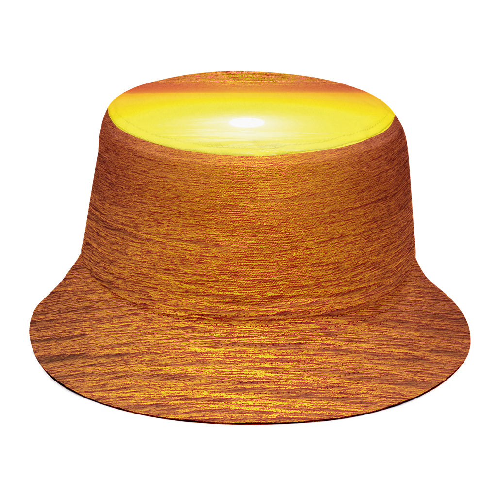 Sunset Over Sea Print Bucket Hat