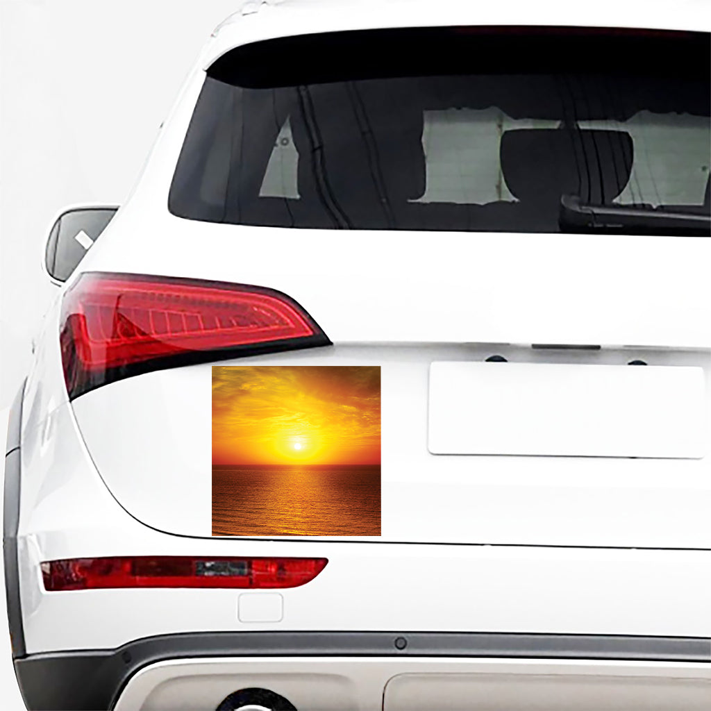 Sunset Over Sea Print Car Sticker