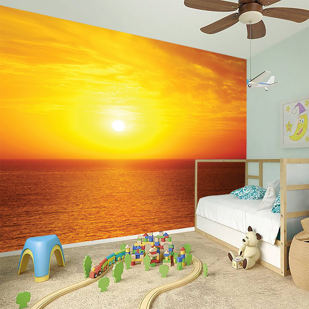Sunset Over Sea Print Wall Sticker