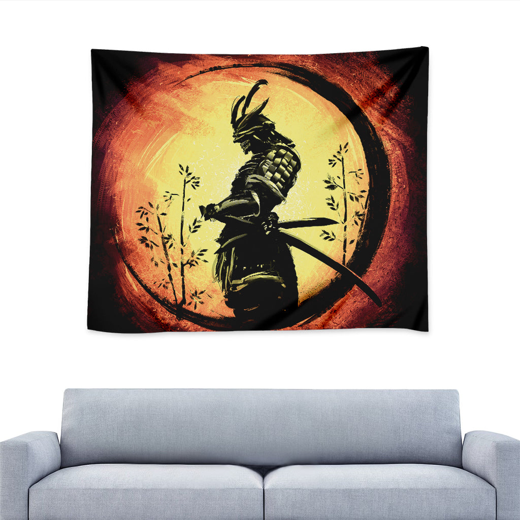 Sunset Samurai Warrior Print Tapestry
