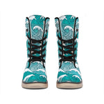Surfing Wave Pattern Print Winter Boots