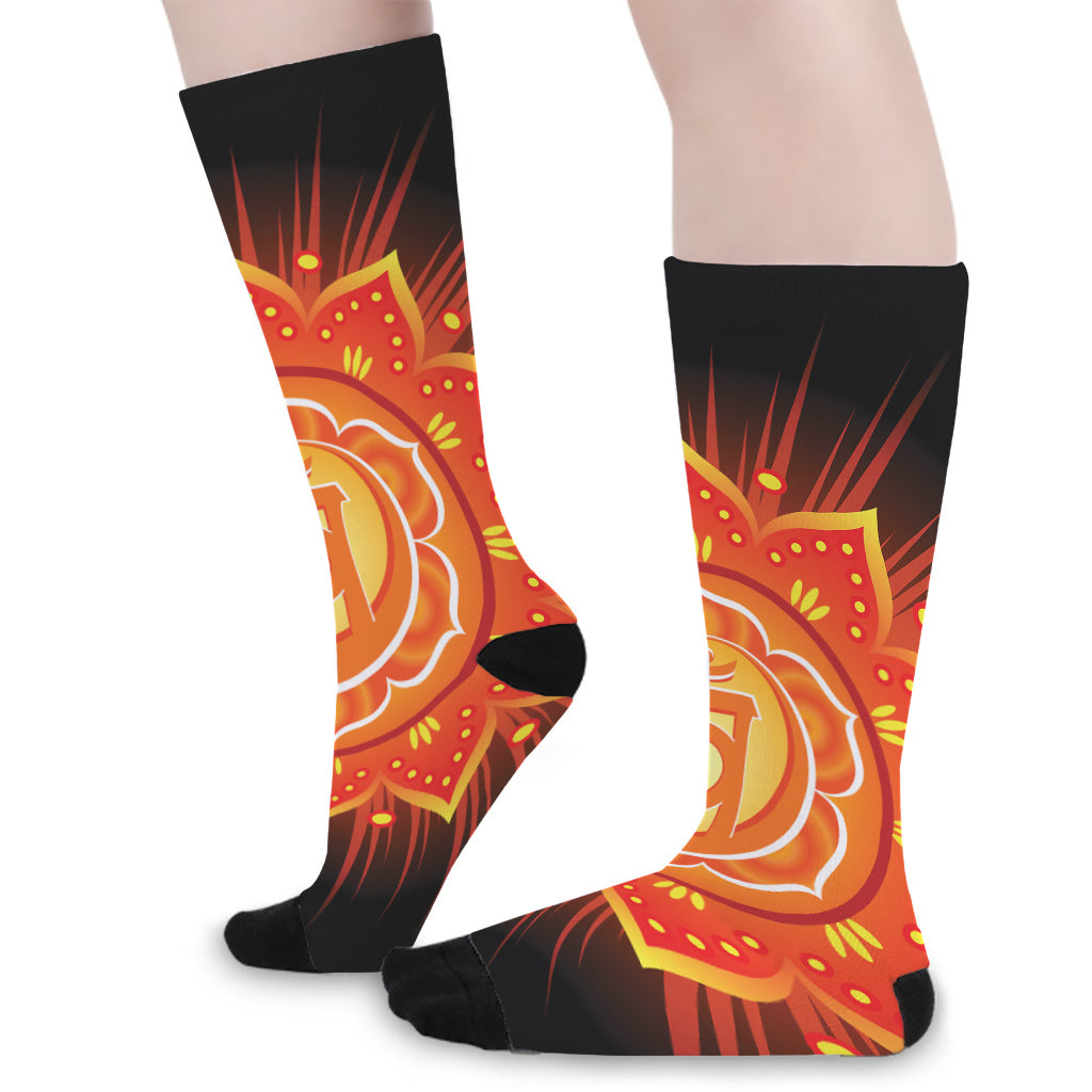 Swadhisthana Chakra Mandala Print Long Socks