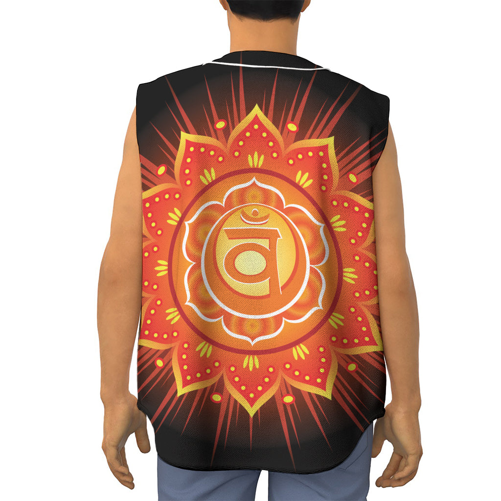 Swadhisthana Chakra Mandala Print Sleeveless Baseball Jersey