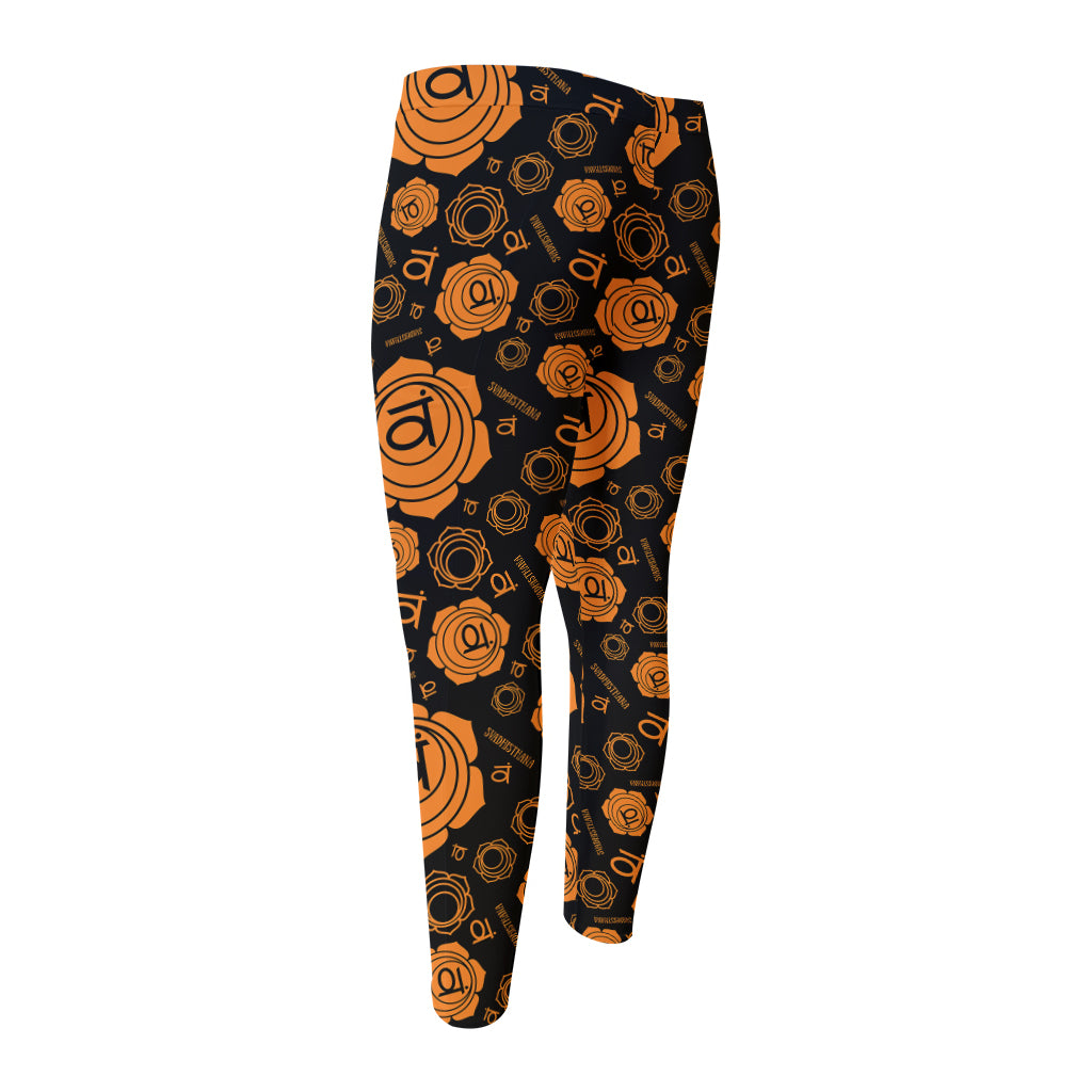 Swadhisthana Chakra Pattern Print Men's Compression Pants