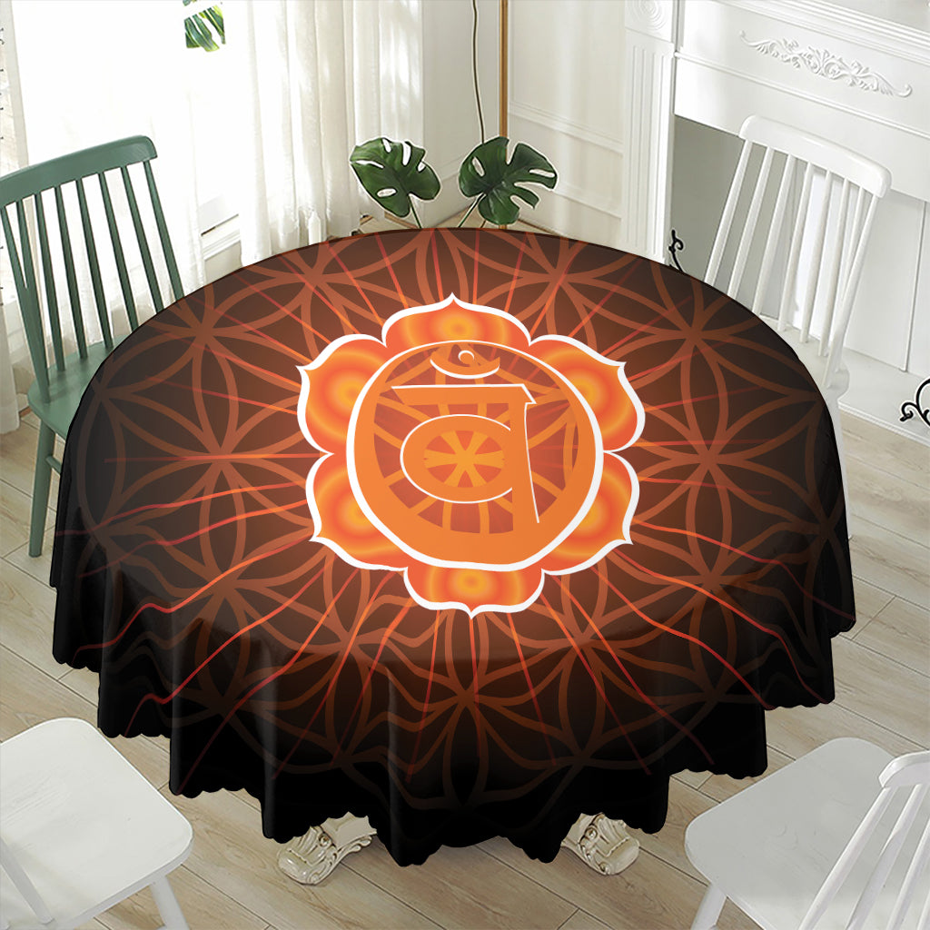 Swadhisthana Chakra Spiritual Print Waterproof Round Tablecloth