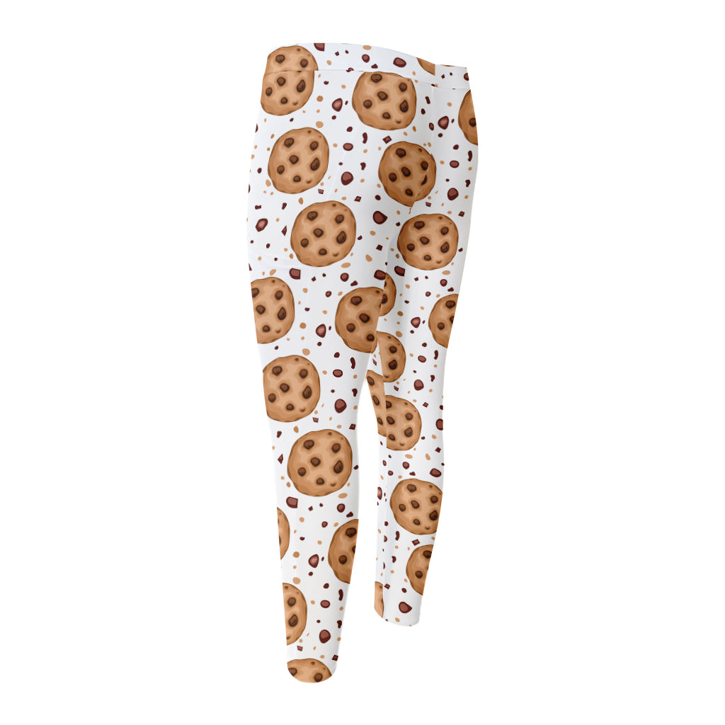 Sweet Cookie Pattern Print Men's Compression Pants