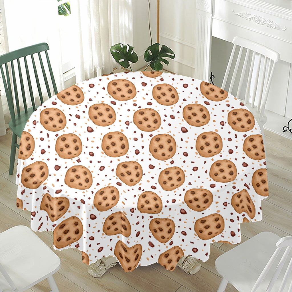 Sweet Cookie Pattern Print Waterproof Round Tablecloth