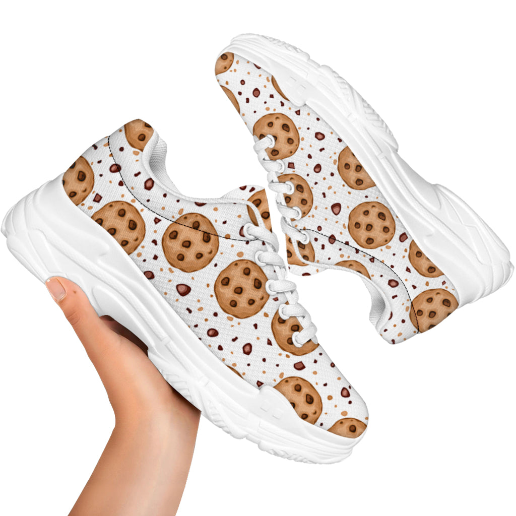 Sweet Cookie Pattern Print White Chunky Shoes