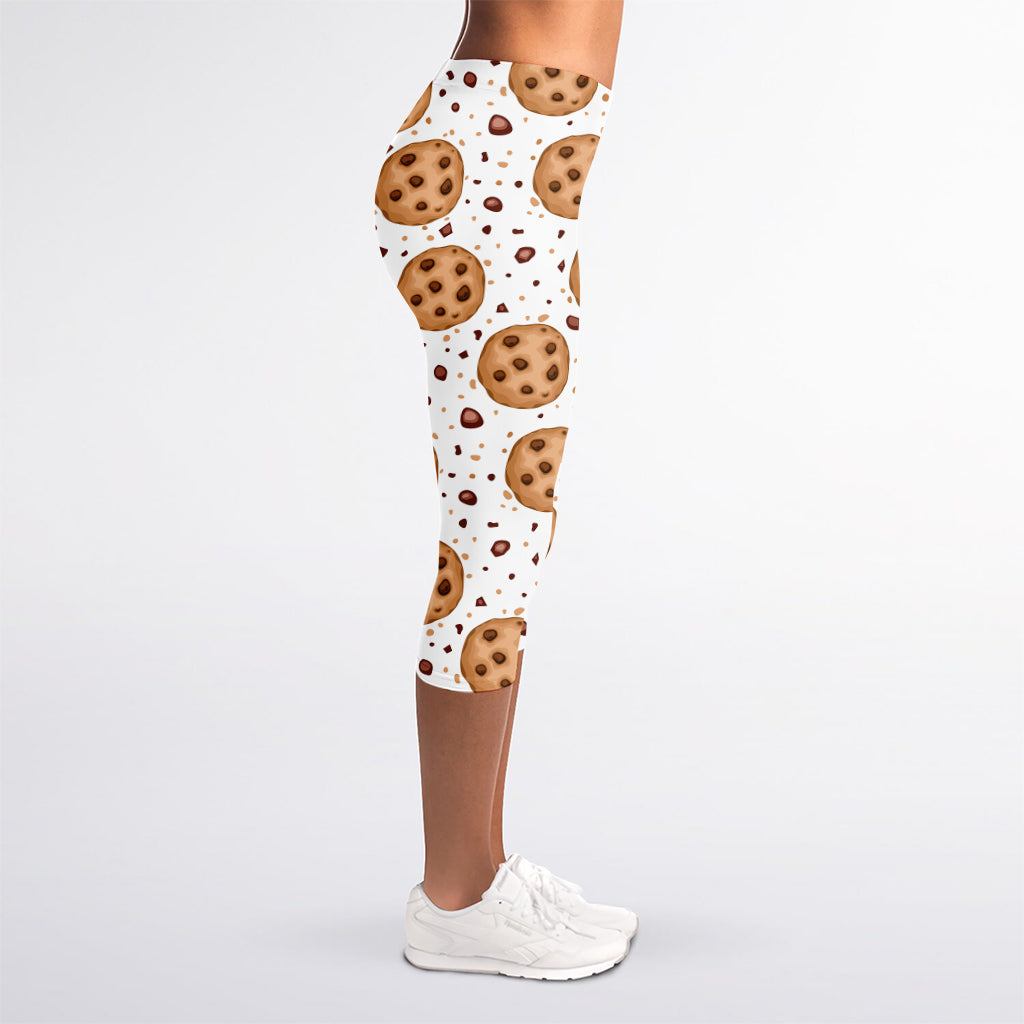 Sweet Cookie Pattern Print Women's Capri Leggings
