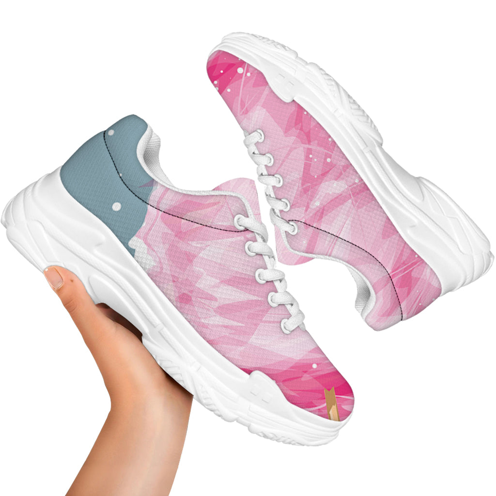 Sweet Cotton Candy Print White Chunky Shoes