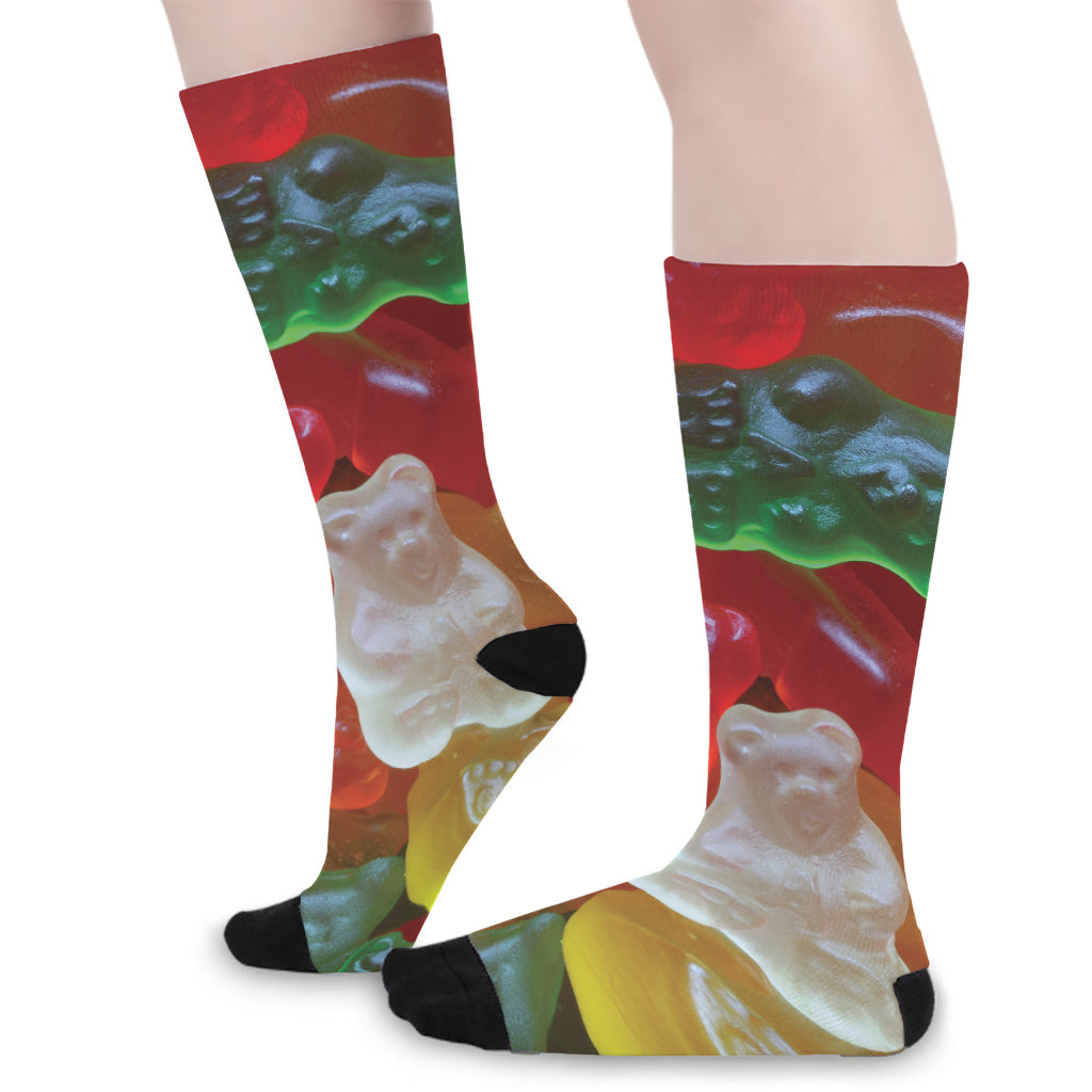 Sweet Gummy Bear Print Long Socks
