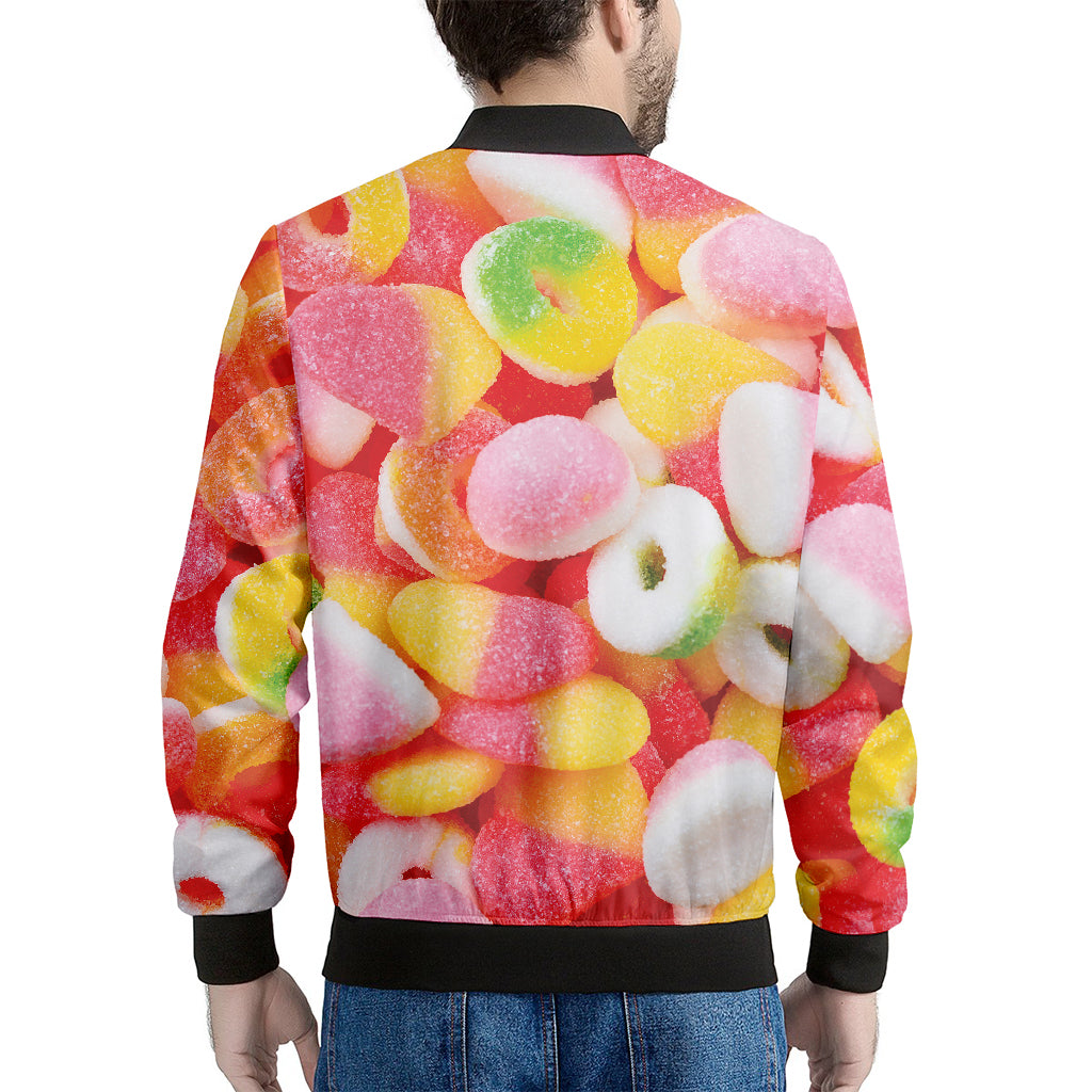 Sweet Gummy Print Men's Bomber Jacket