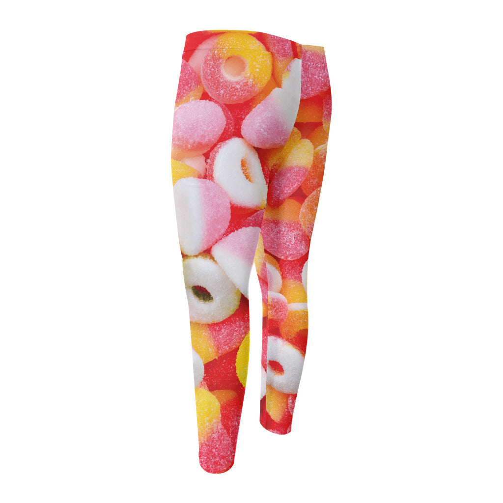 Sweet Gummy Print Men's Compression Pants