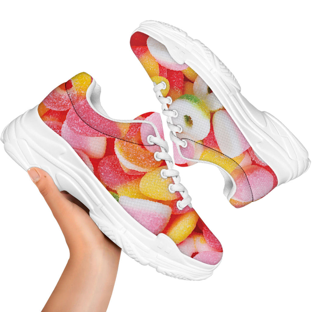 Sweet Gummy Print White Chunky Shoes