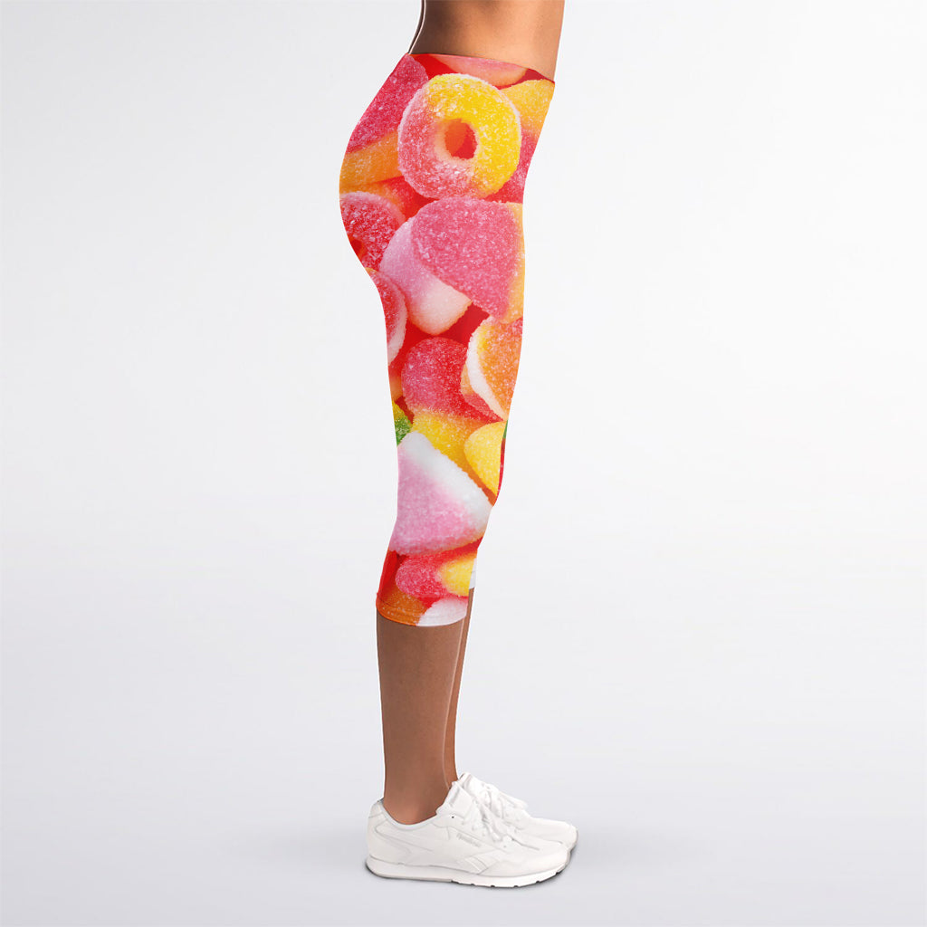 Sweet Gummy Print Women's Capri Leggings