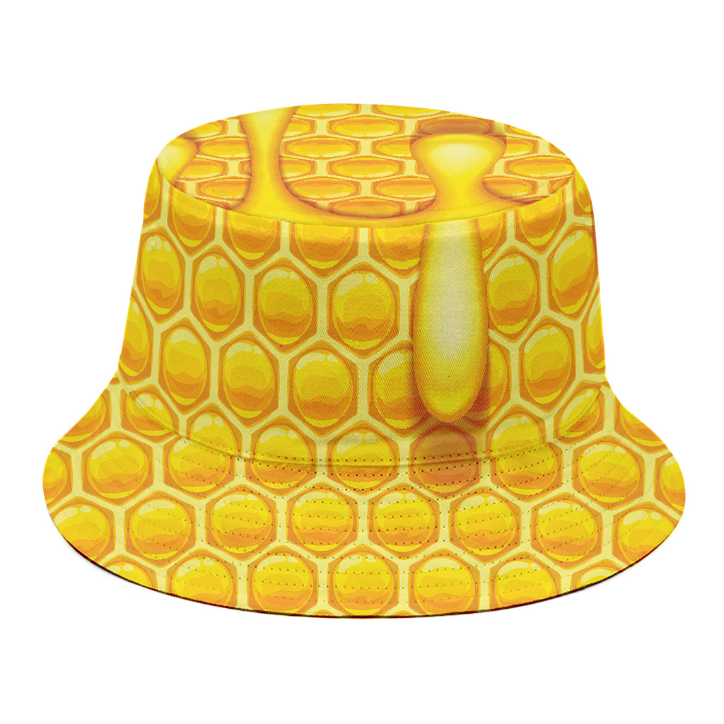 Sweet Honey Bee Hive Print Bucket Hat