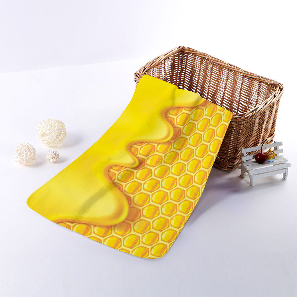 Sweet Honey Honeycomb Print Towel