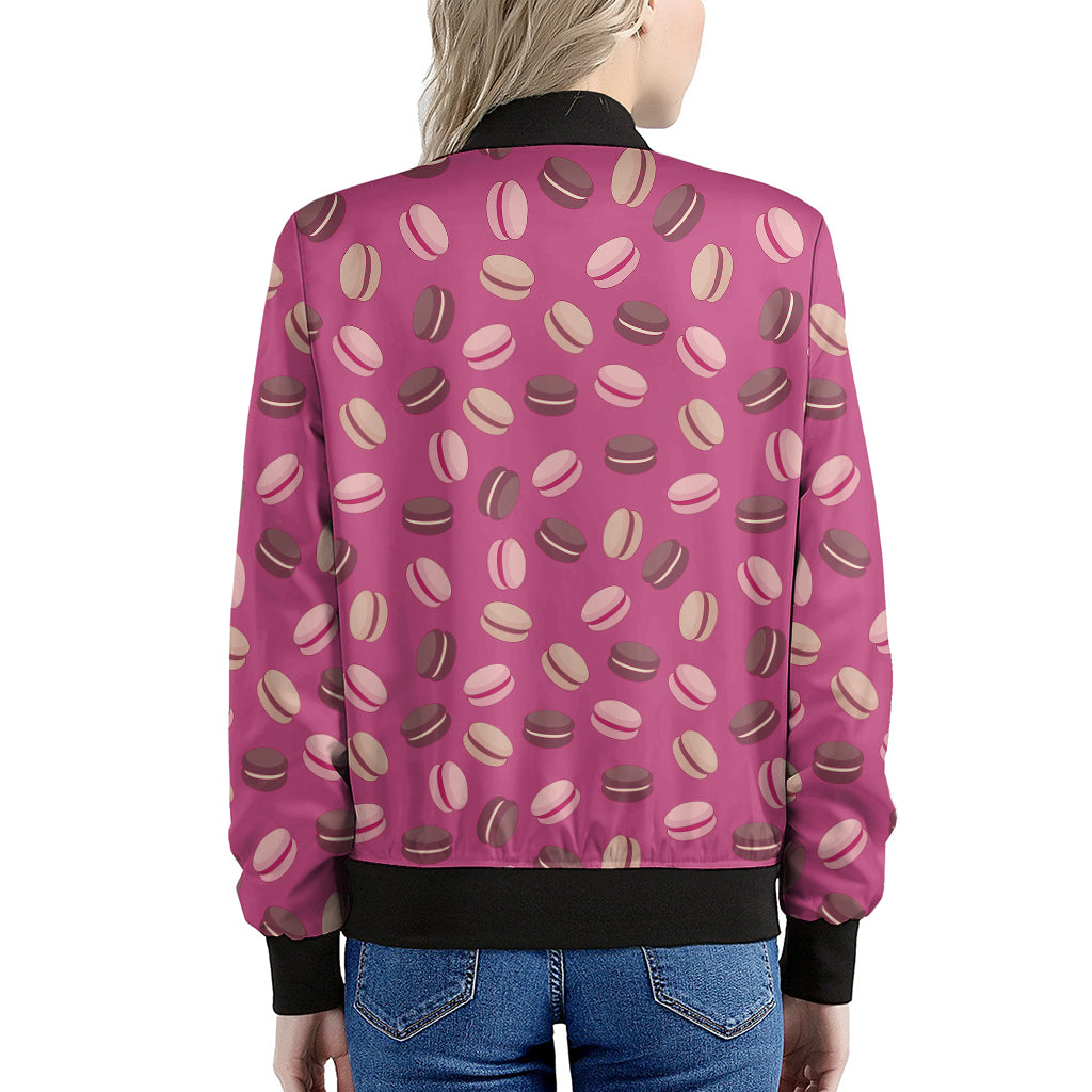 Sweet Macarons Pattern Print Women's Bomber Jacket