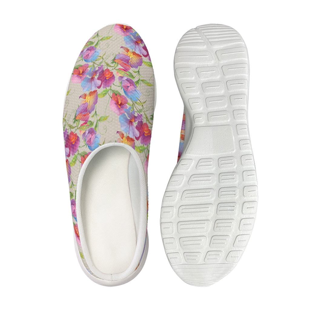 Sweet Pea Flower Pattern Print Mesh Casual Shoes