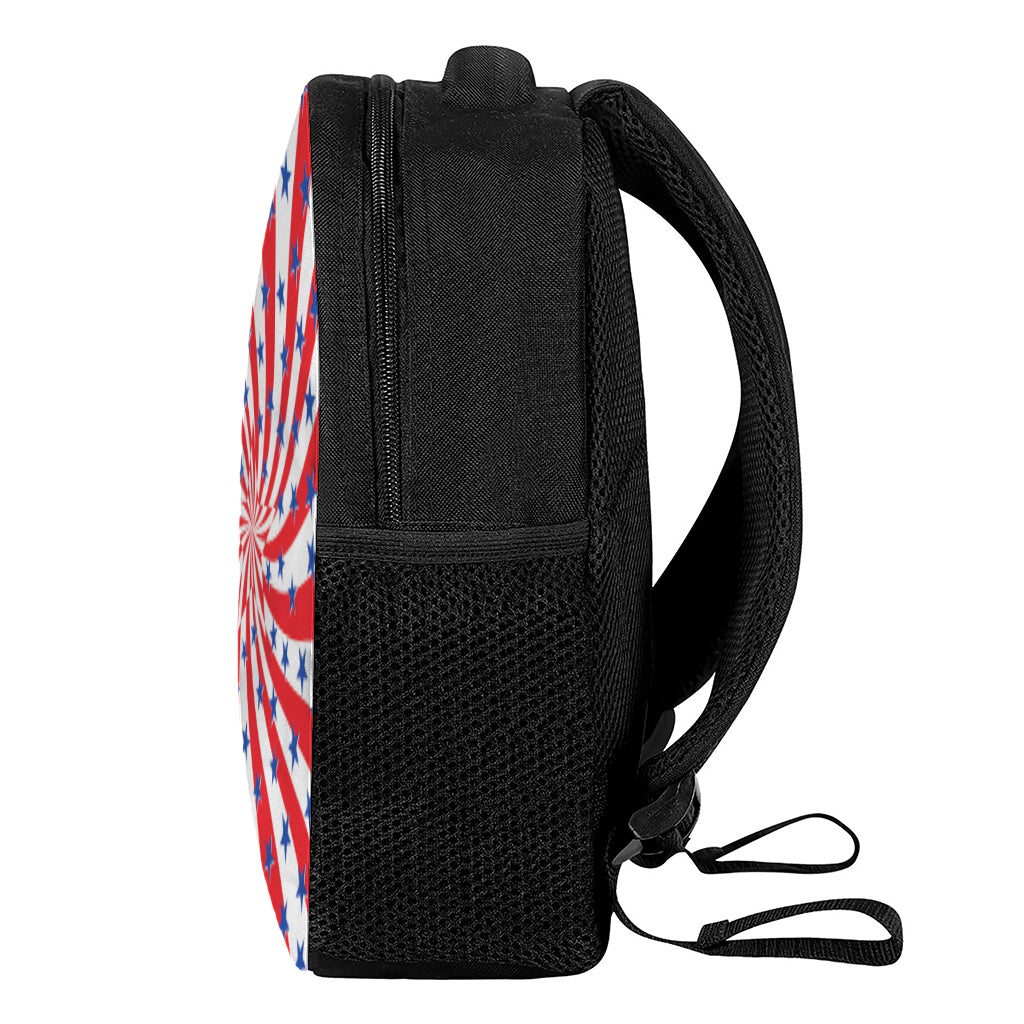 Swirl American Patriotic Star Print Casual Backpack