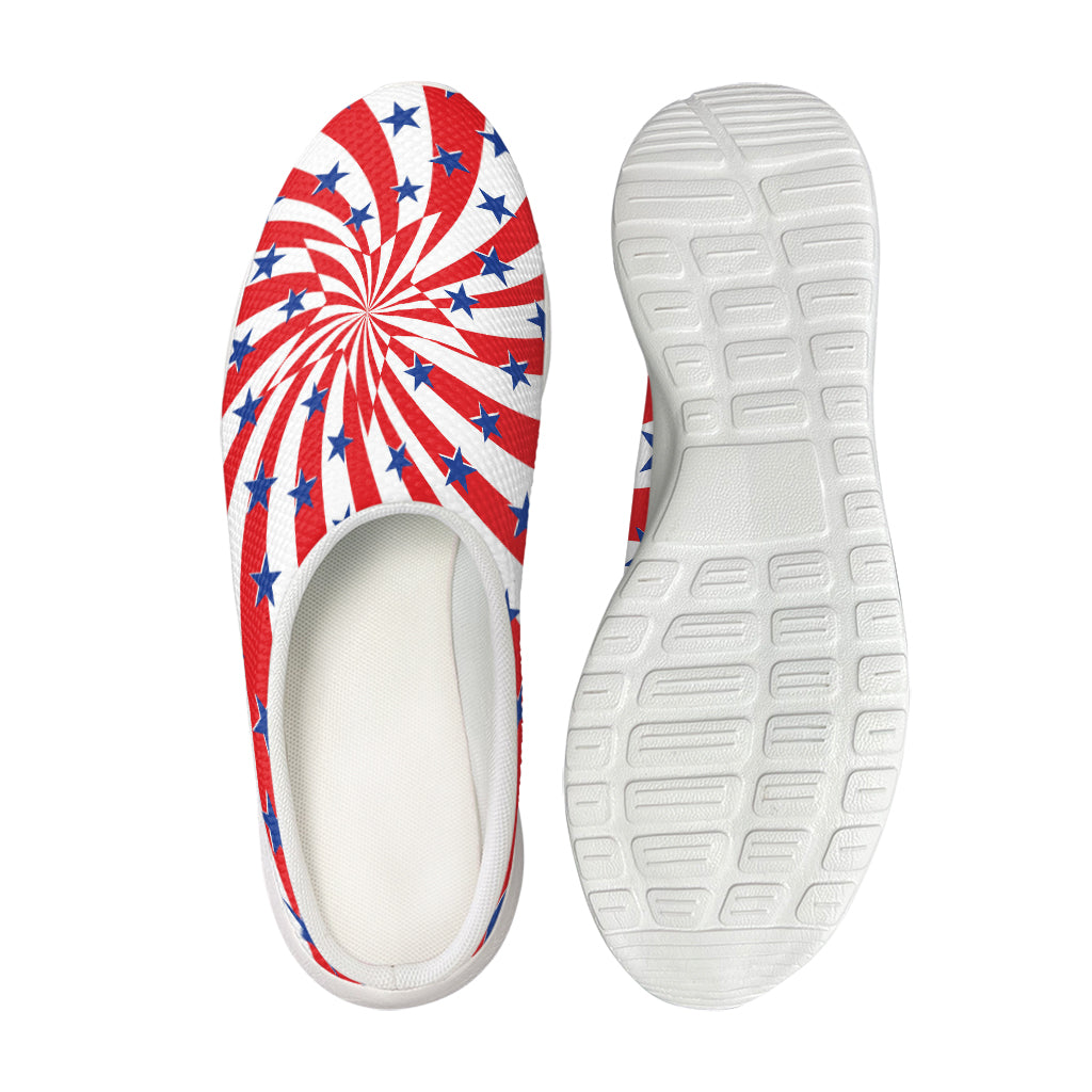 Swirl American Patriotic Star Print Mesh Casual Shoes