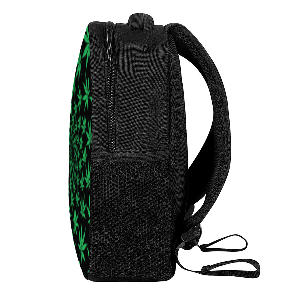 Swirl Cannabis Leaf Print Casual Backpack
