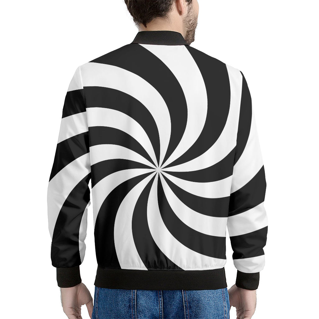 Swirl Optical Illusion Print Men's Bomber Jacket