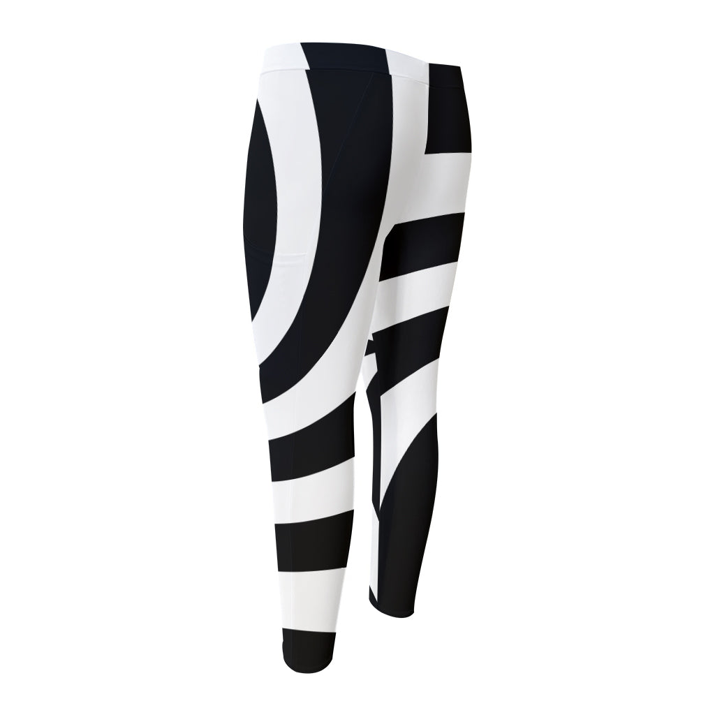 Swirl Optical Illusion Print Men's Compression Pants