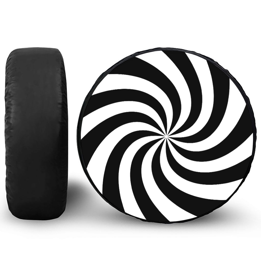 Swirl Optical Illusion Print Tire Cover
