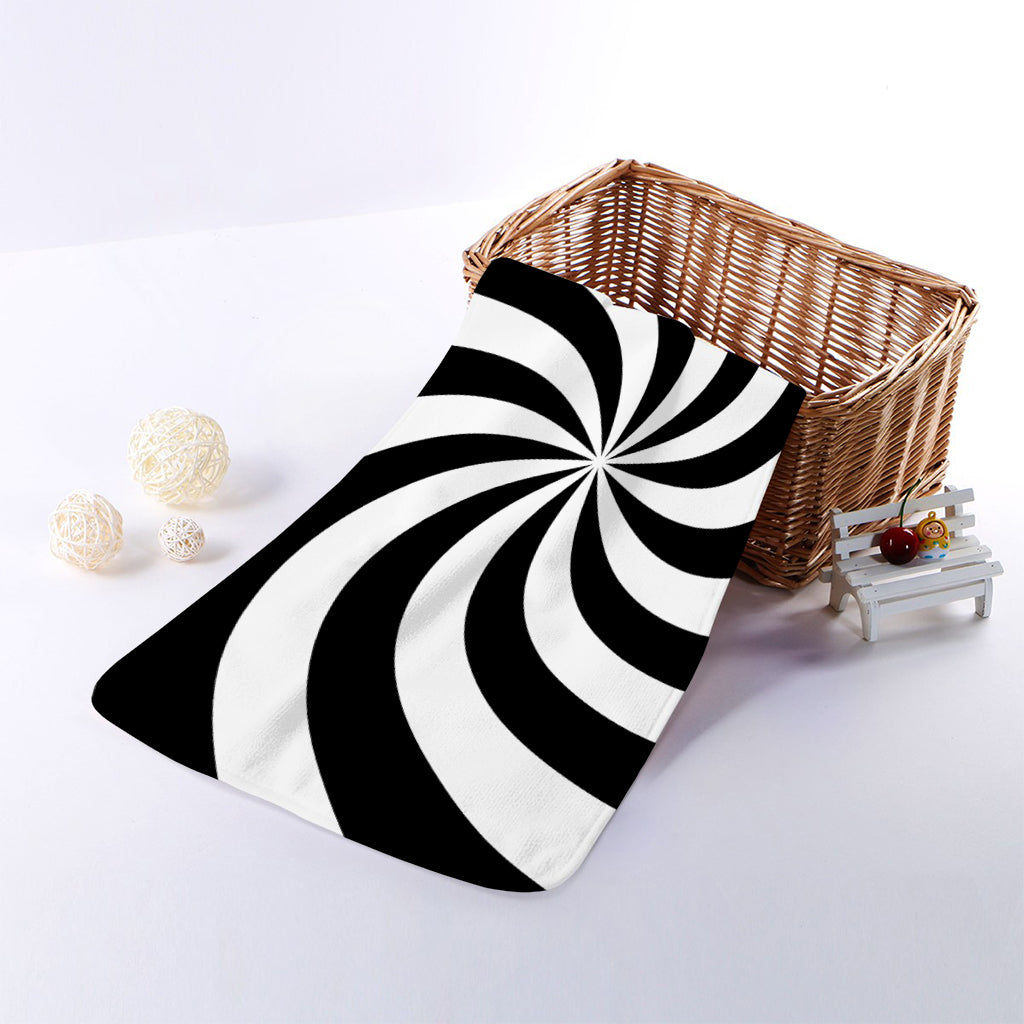 Swirl Optical Illusion Print Towel