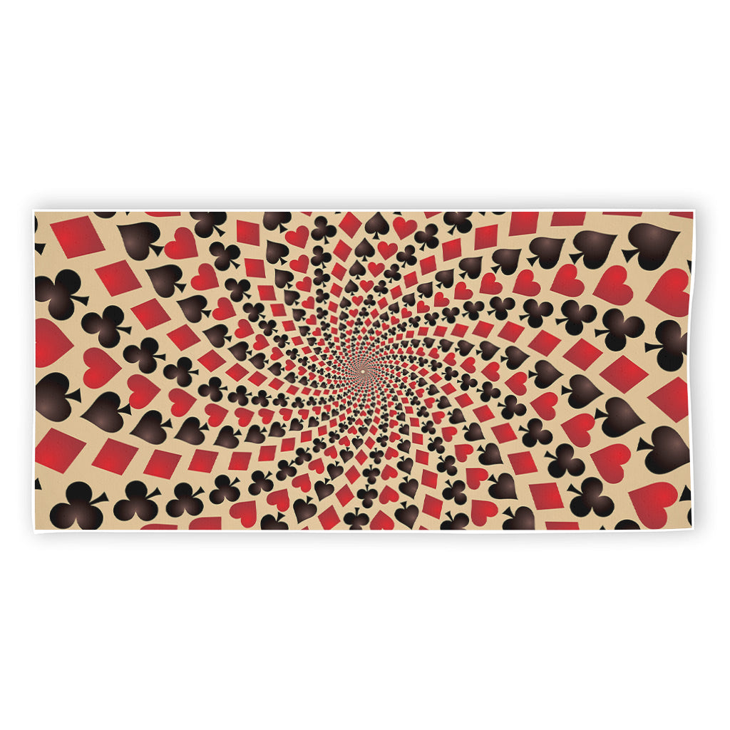Swirl Playing Card Suits Print Beach Towel