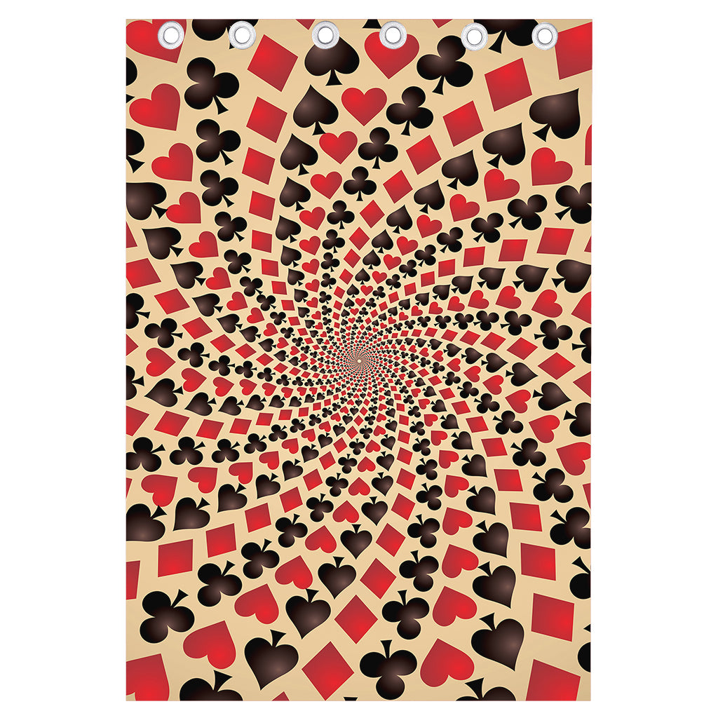 Swirl Playing Card Suits Print Curtain