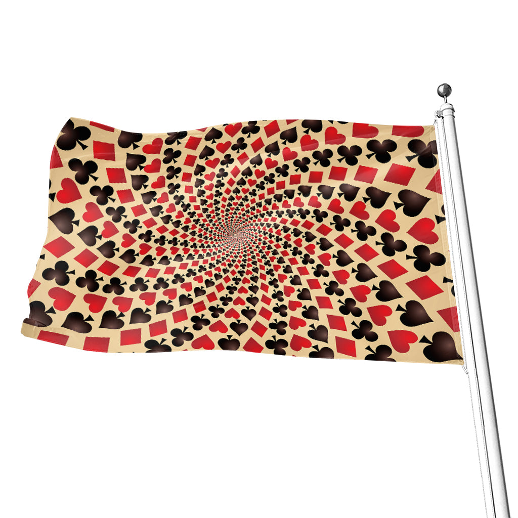 Swirl Playing Card Suits Print Flag
