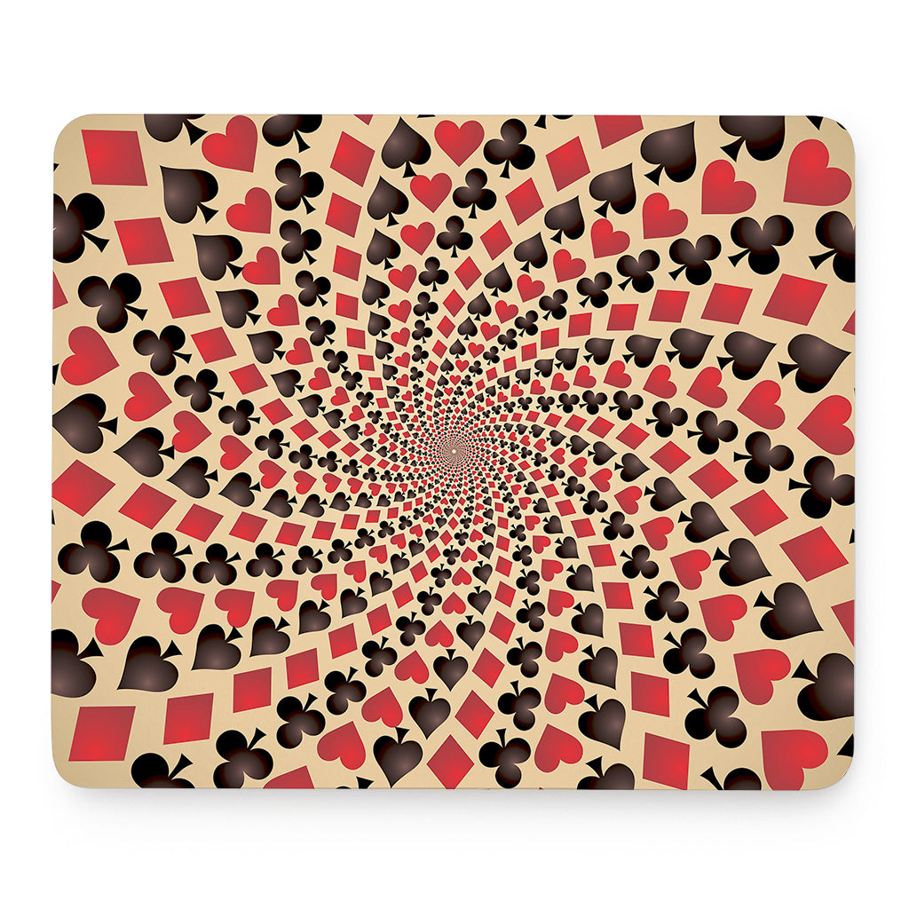 Swirl Playing Card Suits Print Mouse Pad
