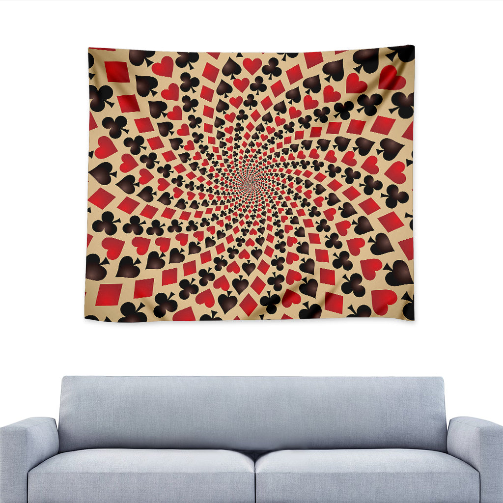 Swirl Playing Card Suits Print Tapestry
