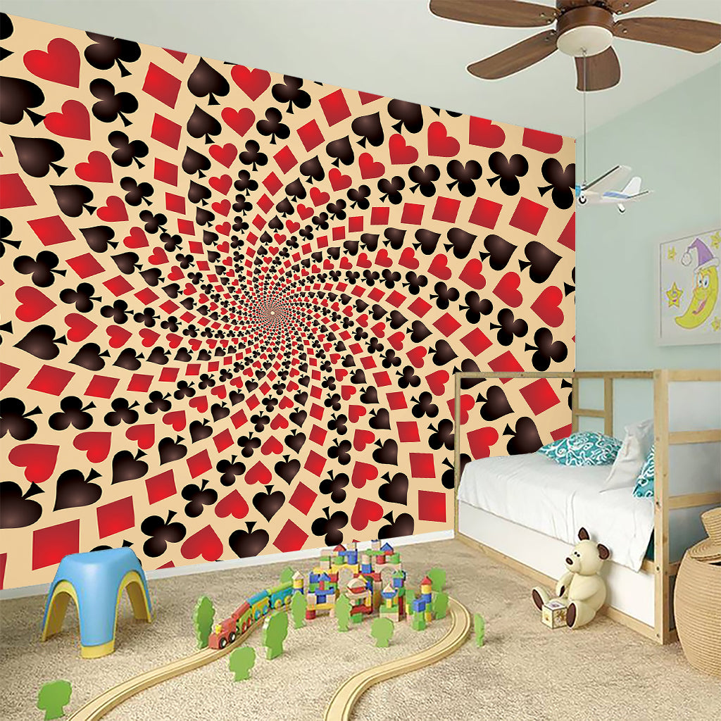 Swirl Playing Card Suits Print Wall Sticker