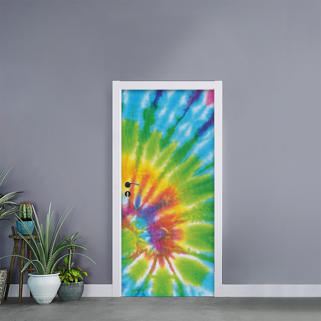 Swirl Tie Dye Print Door Sticker