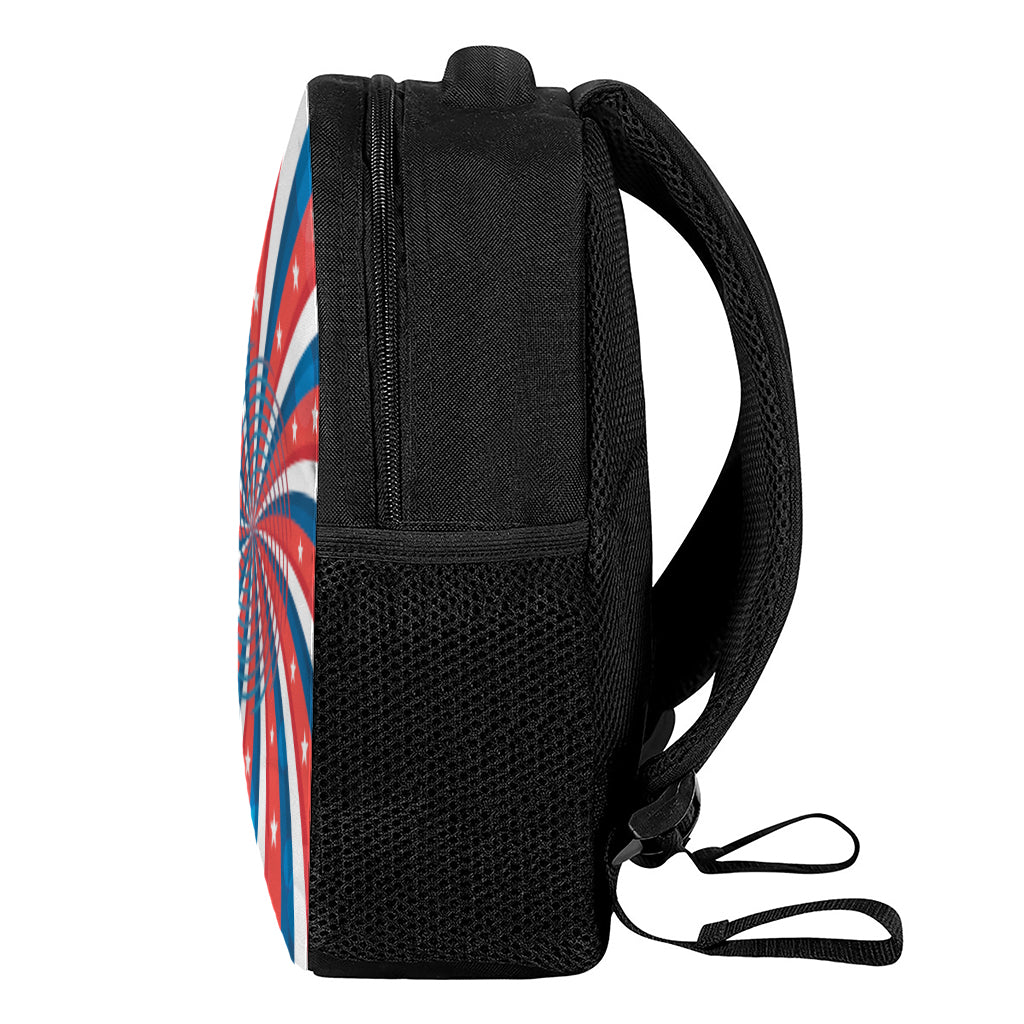Swirly American Patriotic Print Casual Backpack