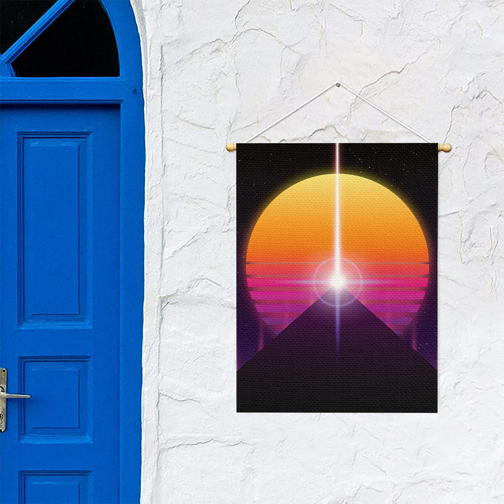 Synthwave Pyramid Print Garden Flag