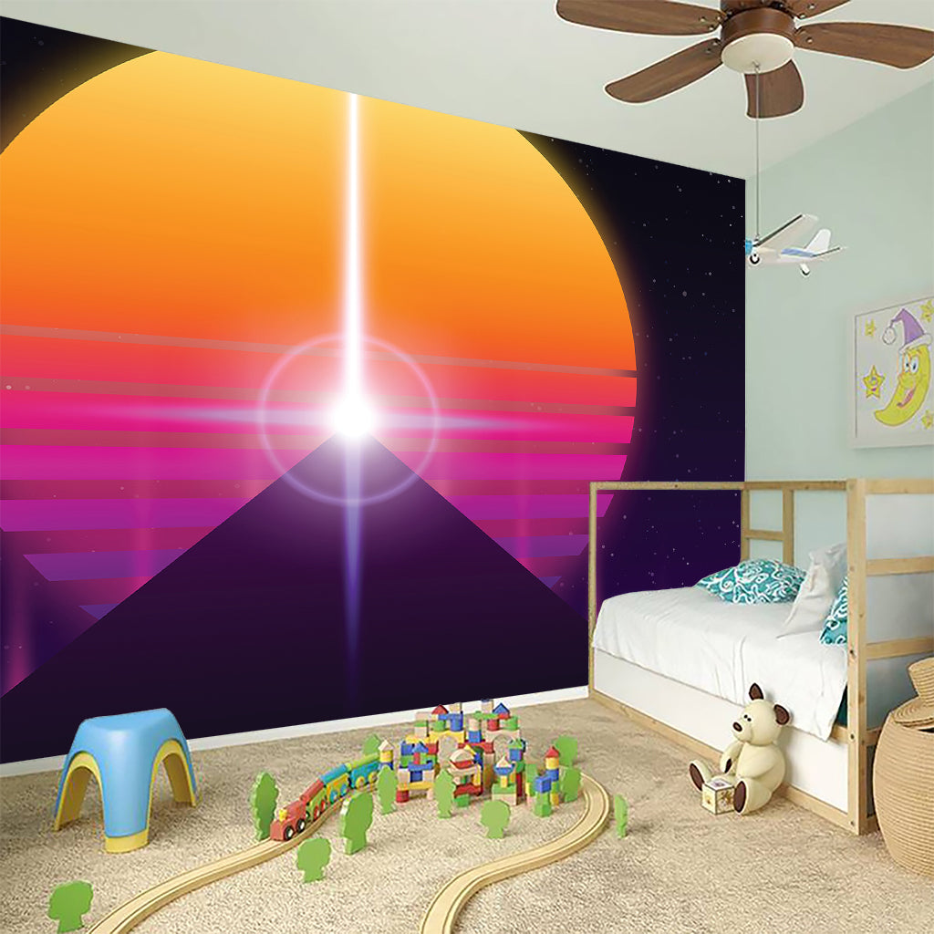 Synthwave Pyramid Print Wall Sticker