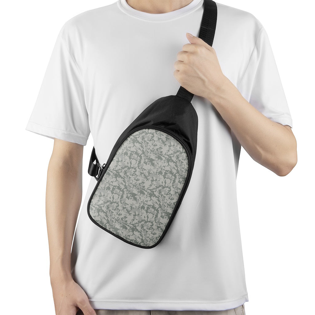 Tan Digital Camo Pattern Print Chest Bag