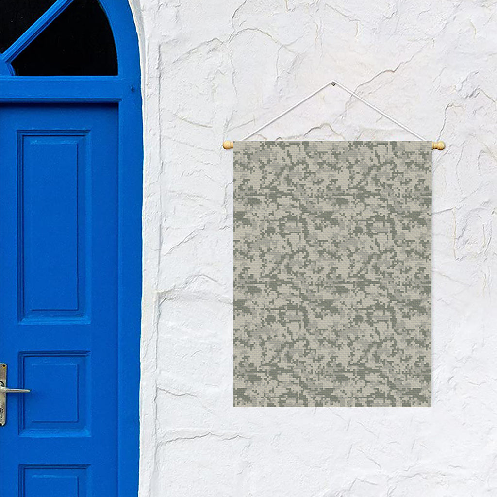 Tan Digital Camo Pattern Print Garden Flag