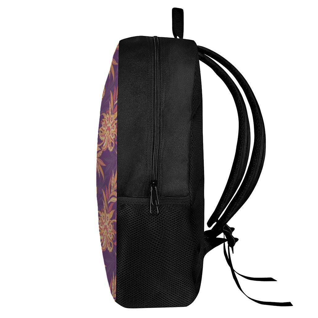 Tangerine Floral Bohemian Pattern Print 17 Inch Backpack
