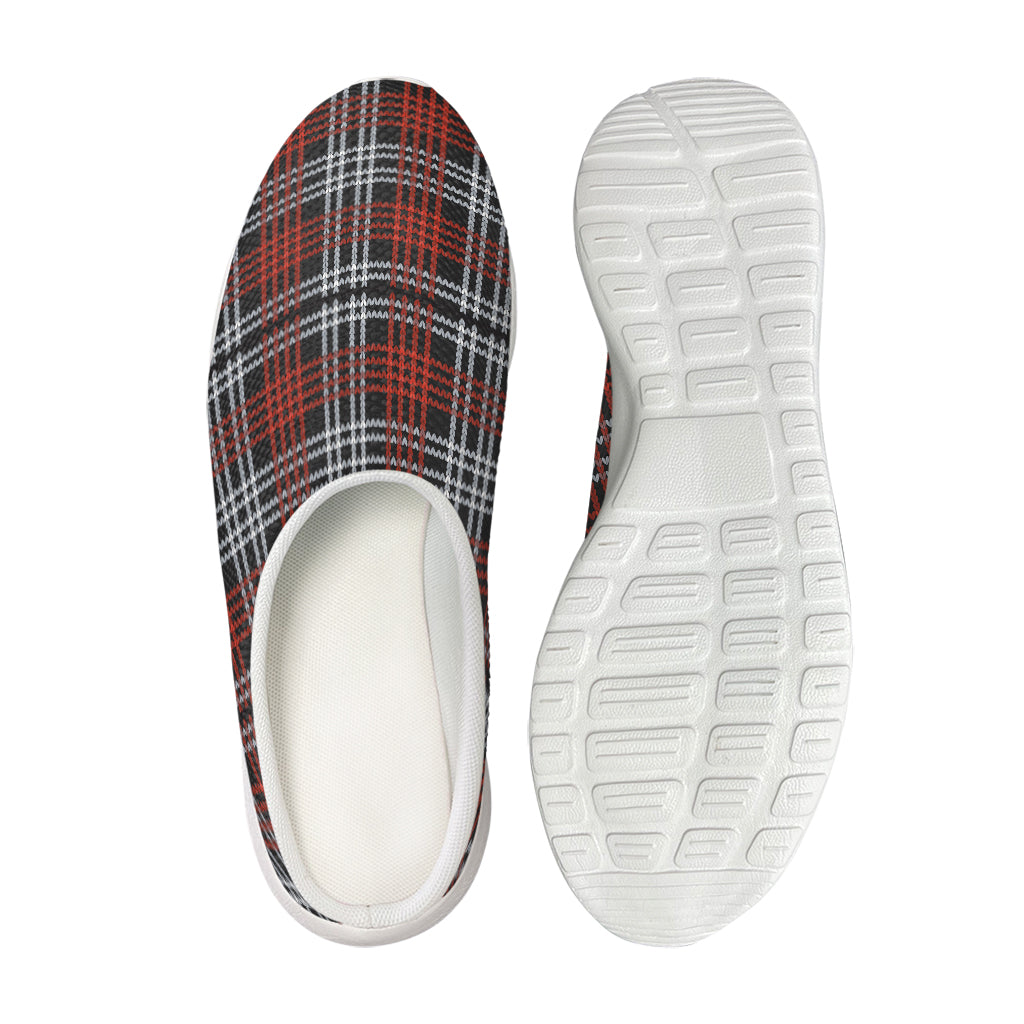 Tartan Knitted Pattern Print Mesh Casual Shoes