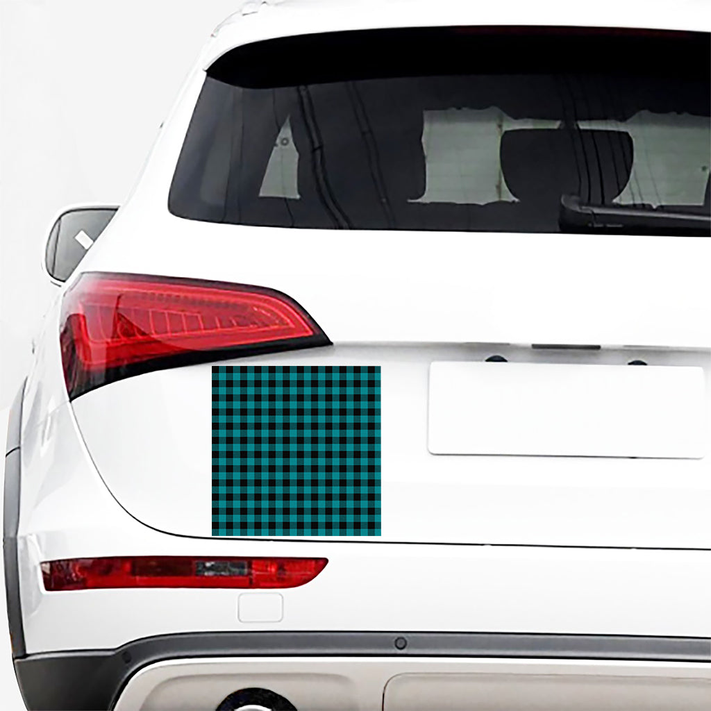 Teal And Black Buffalo Check Print Car Sticker