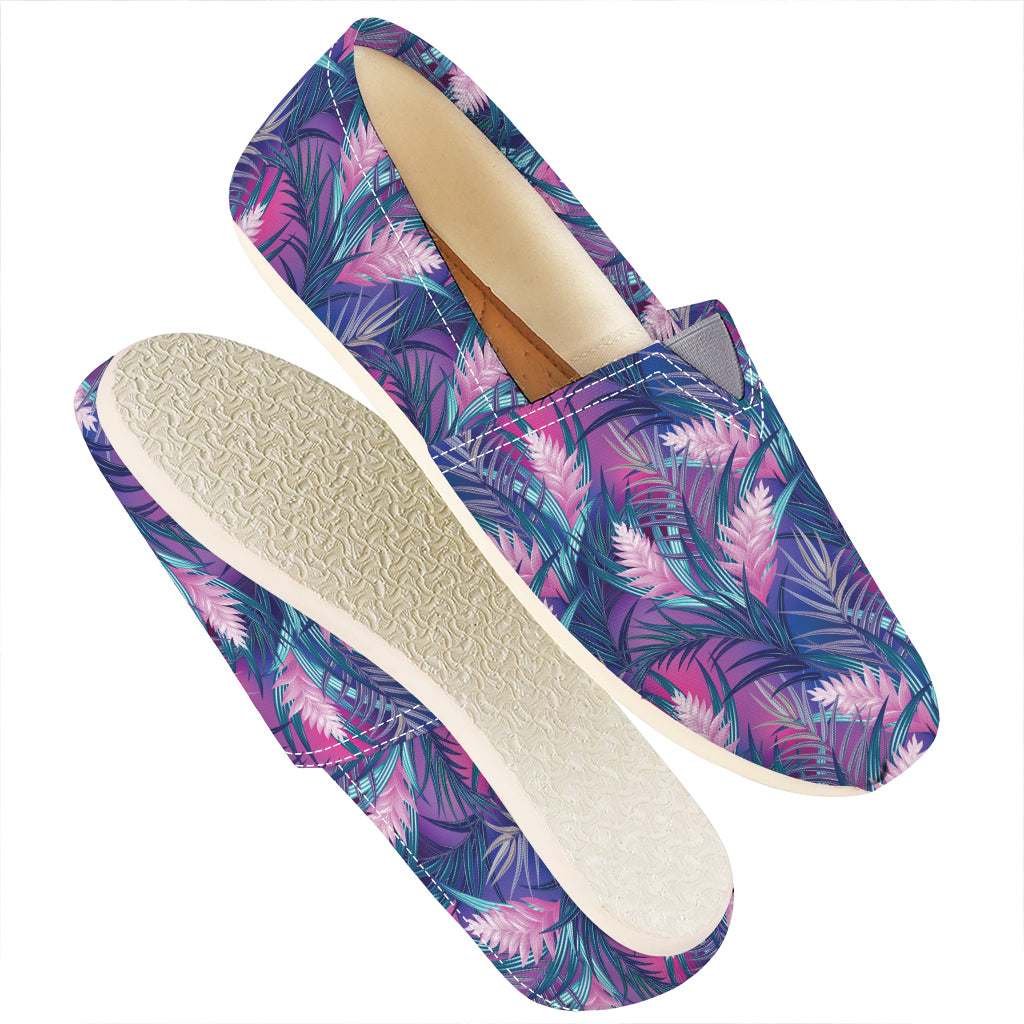 Teal And Pink Tropical Floral Print Casual Shoes
