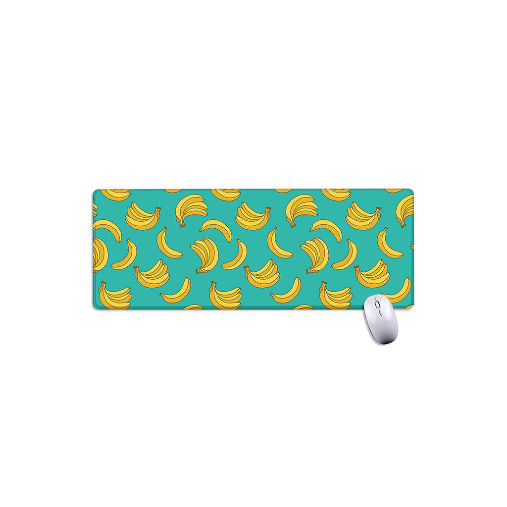 Teal Banana Pattern Print Extended Mouse Pad