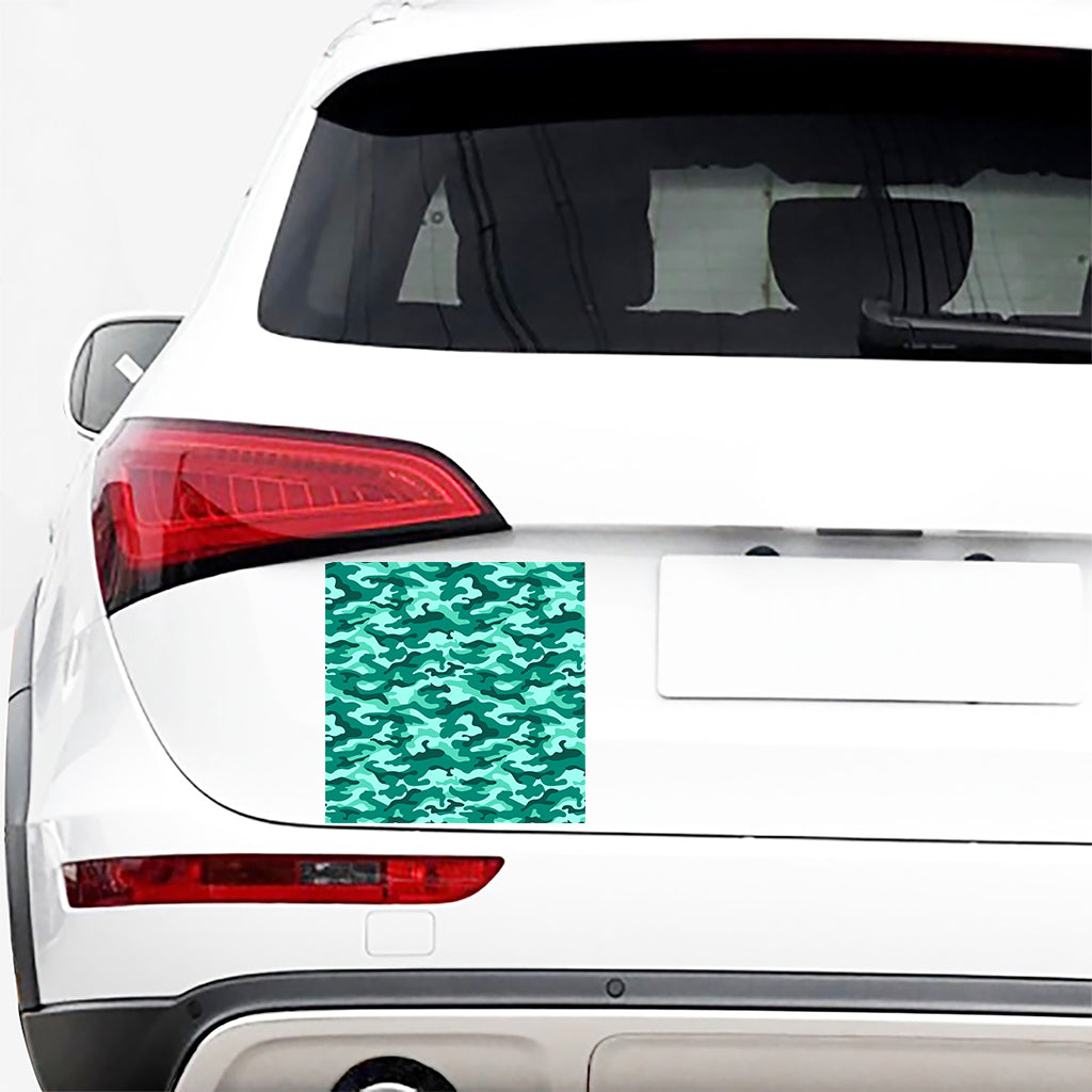 Teal Camouflage Print Car Sticker
