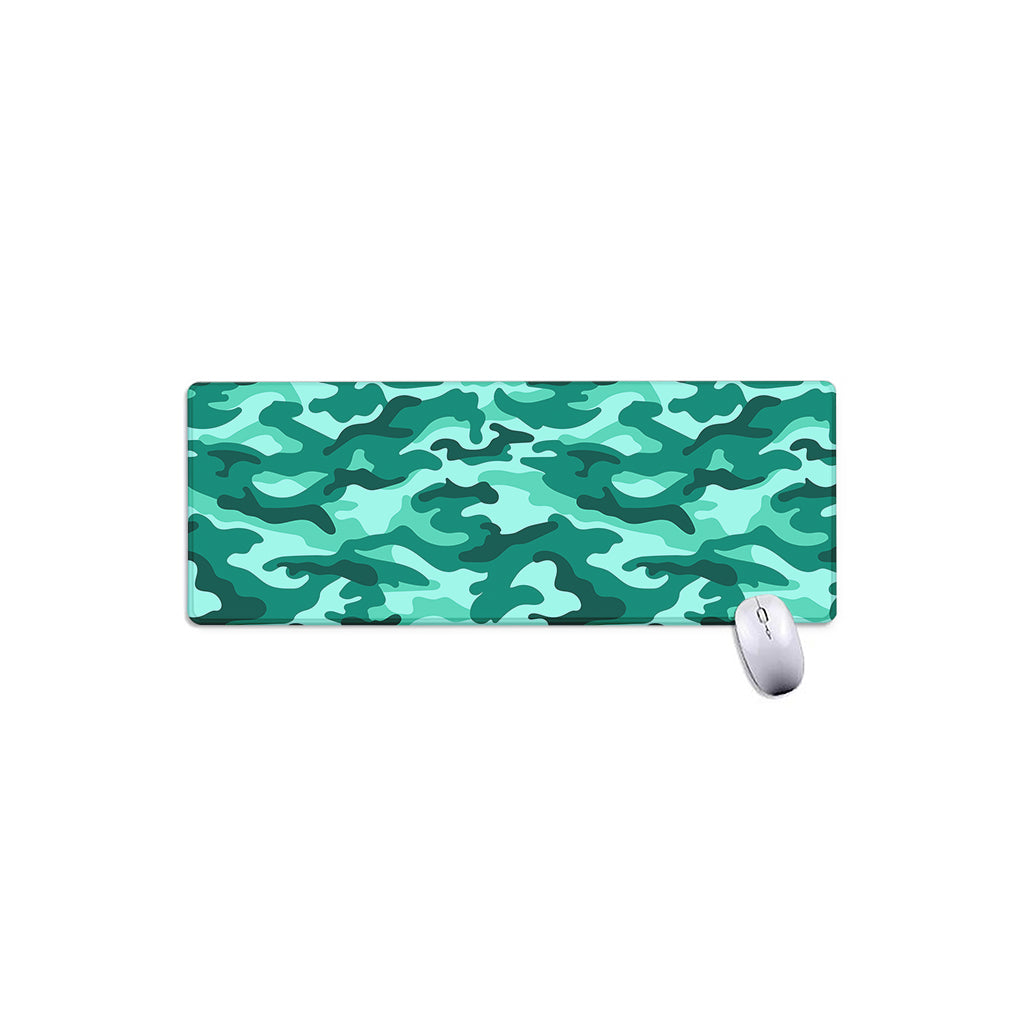 Teal Camouflage Print Extended Mouse Pad