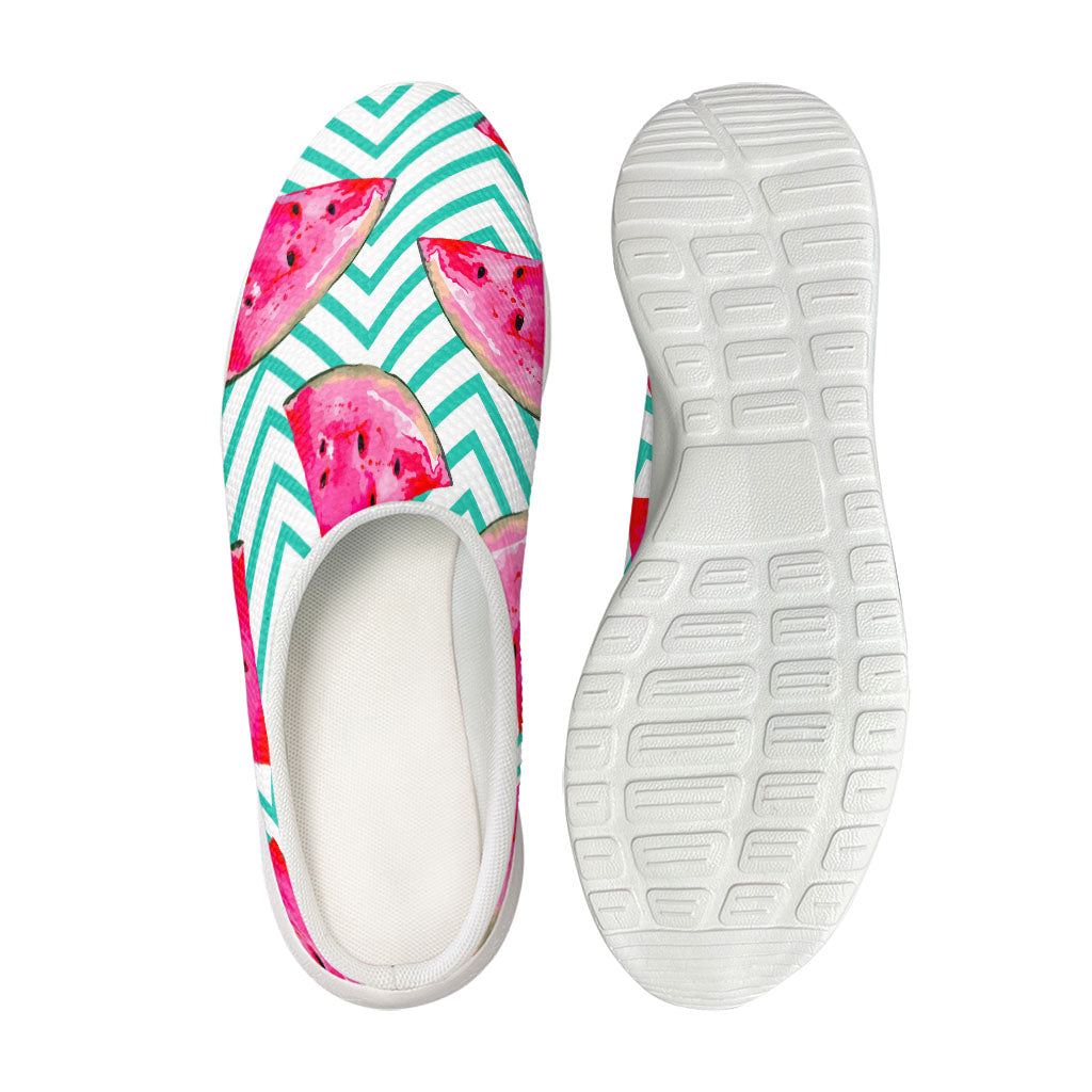 Teal Chevron Watermelon Pattern Print Mesh Casual Shoes